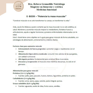E- BOOK – “Potencia tu masa muscular” , EBOOK – “Sana tu microbiota intestinal de forma natural” ,